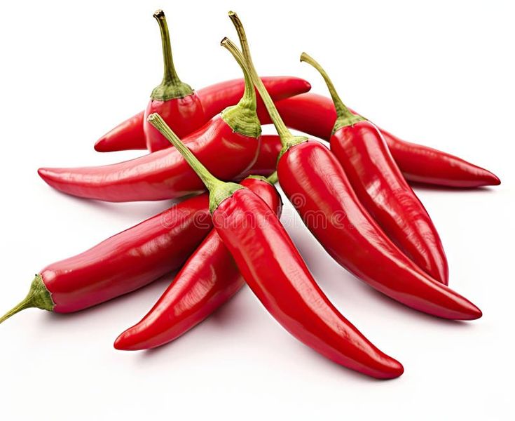 red chilli peppers isolated against a white background created with generative ai techn