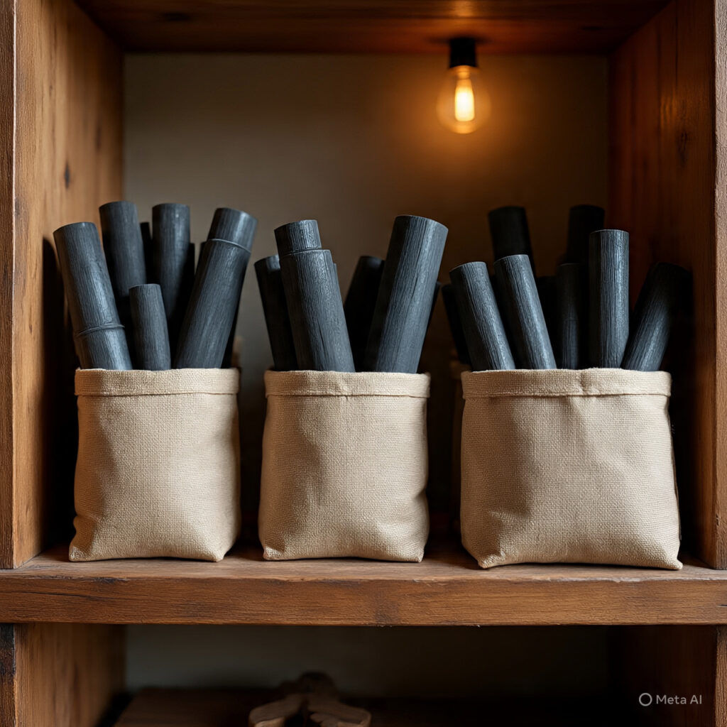 bamboo charcoal in jute bags